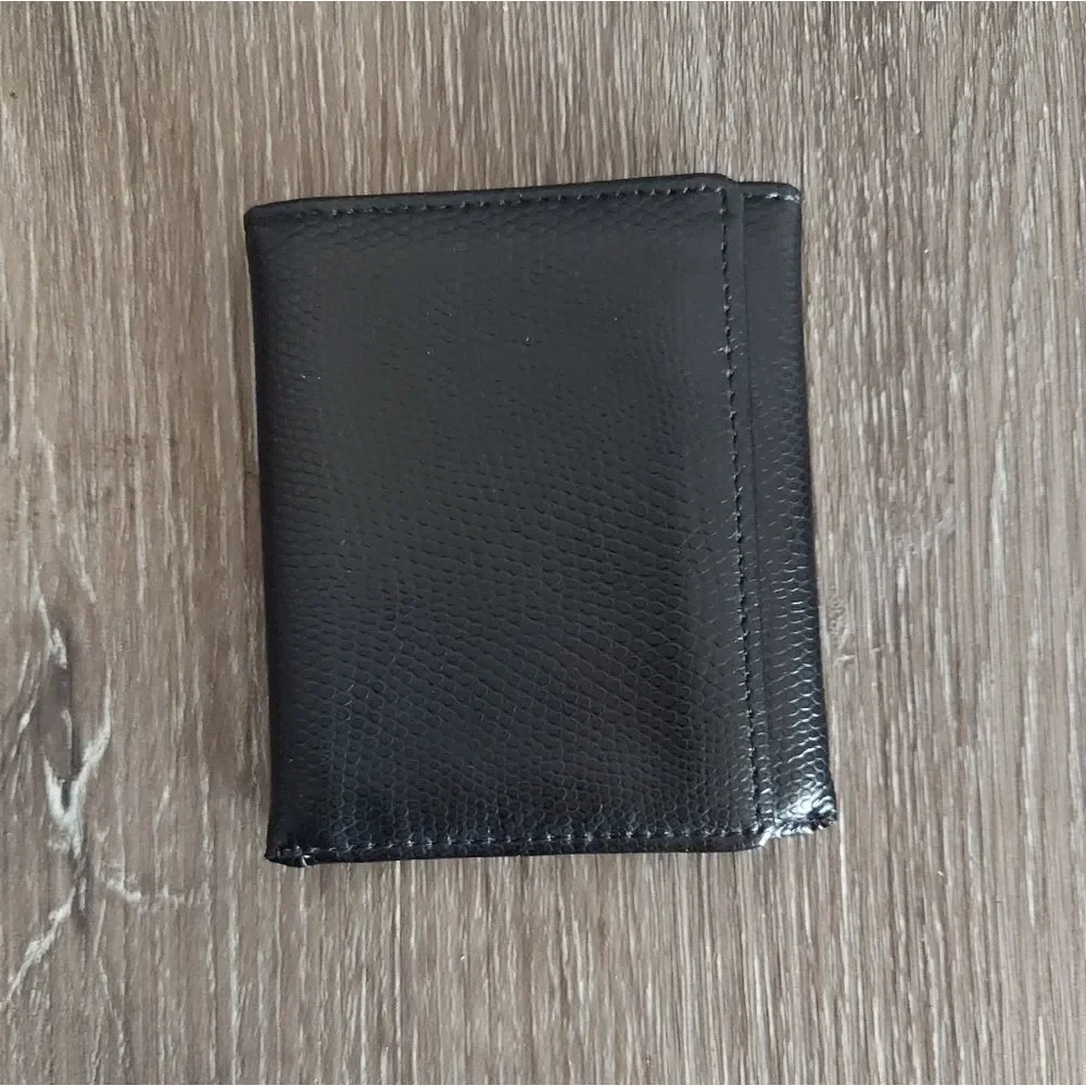 Mens Black Trifold Leather Wallet